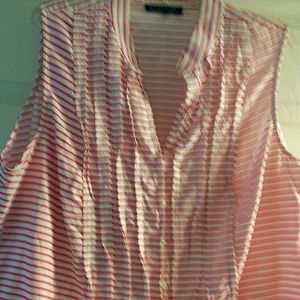 Ruffled pink and white stripes top